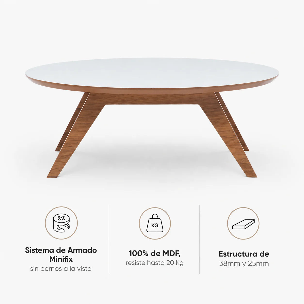 Mesa de centro Fronteiras Blanco-Canela