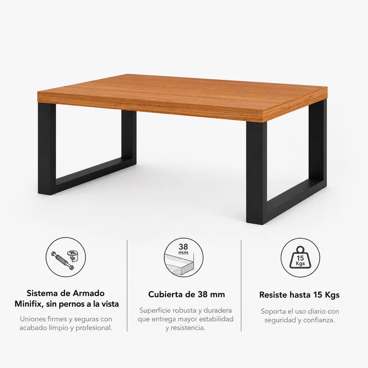 Mesa de Centro Yulton Simple Canela-Negro
