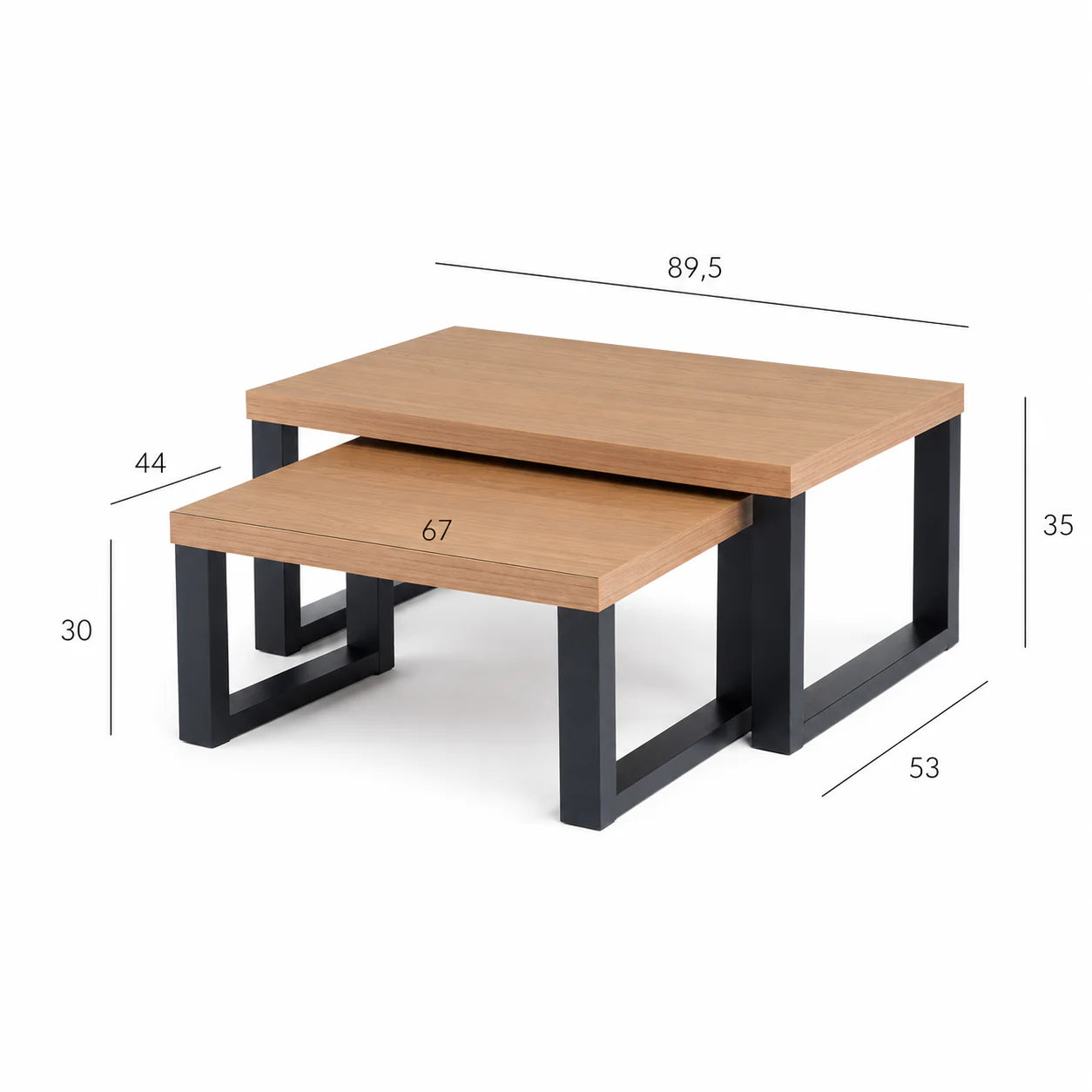 Mesa de Centro Yulton Doble Canela-Negro