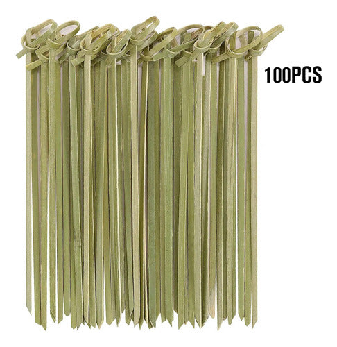 Pack 100 Mondadiente Palito Bambu Para Cocktel